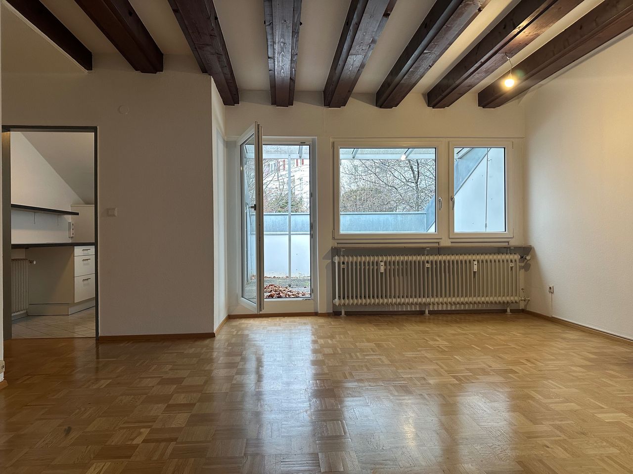 Wohn-und Esszimmer / Dachterrasse 