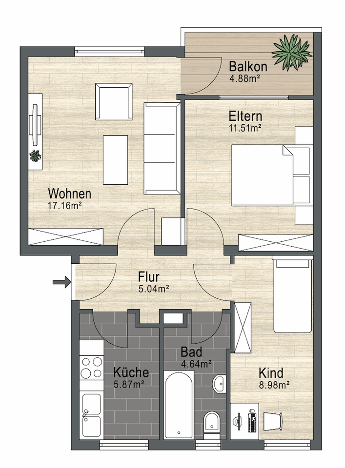 Grundriss Wohnung