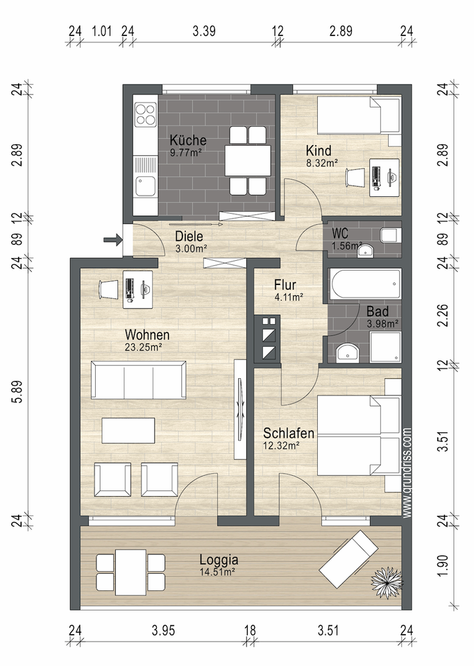 Grundriss Wohnung